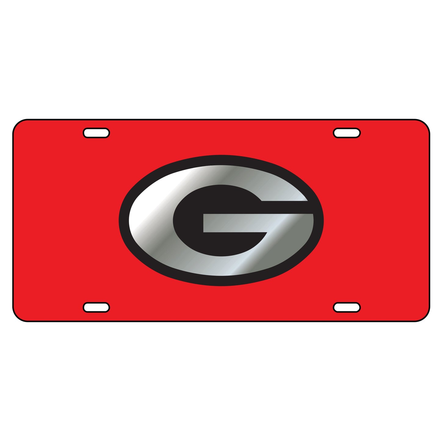 Craftique Georgia Bulldogs Laser Red/Black/Silver ACR G License Plate Craftique