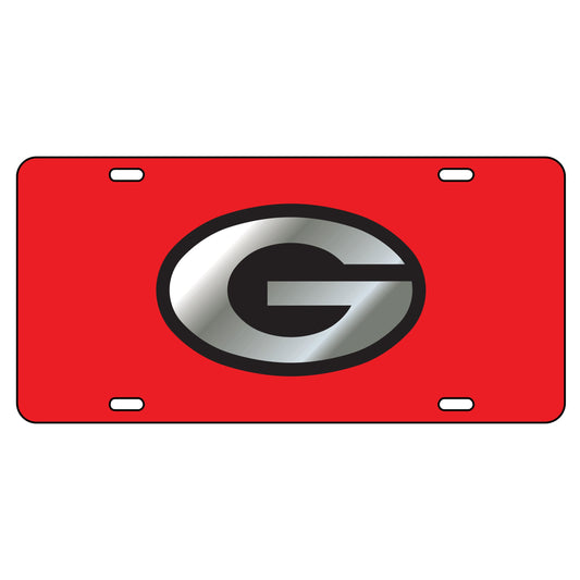Craftique Georgia Bulldogs Laser Red/Black/Silver ACR G License Plate Craftique