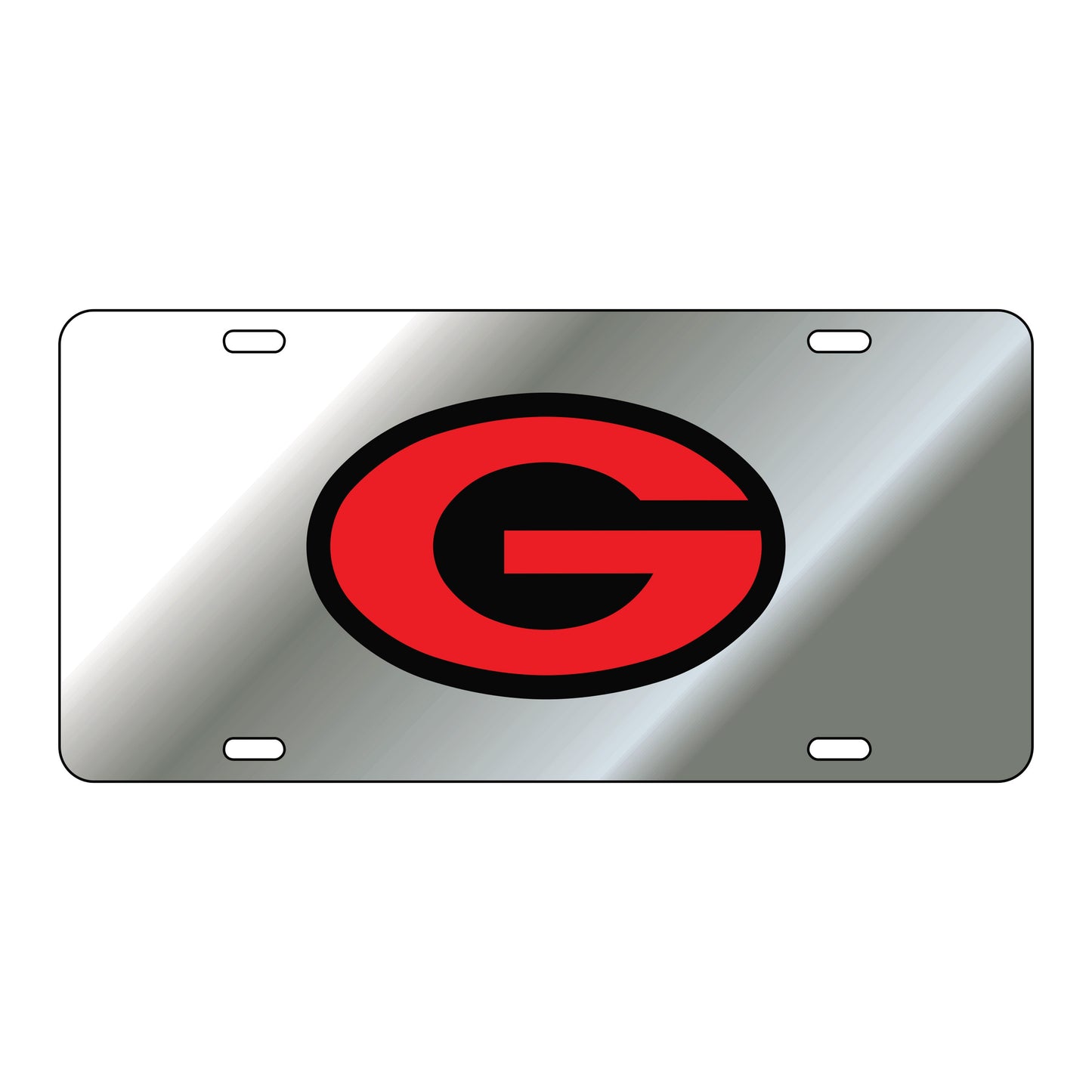 Craftique Georgia Bulldogs Laser Silver/Black/Red ACR G License Plate Craftique