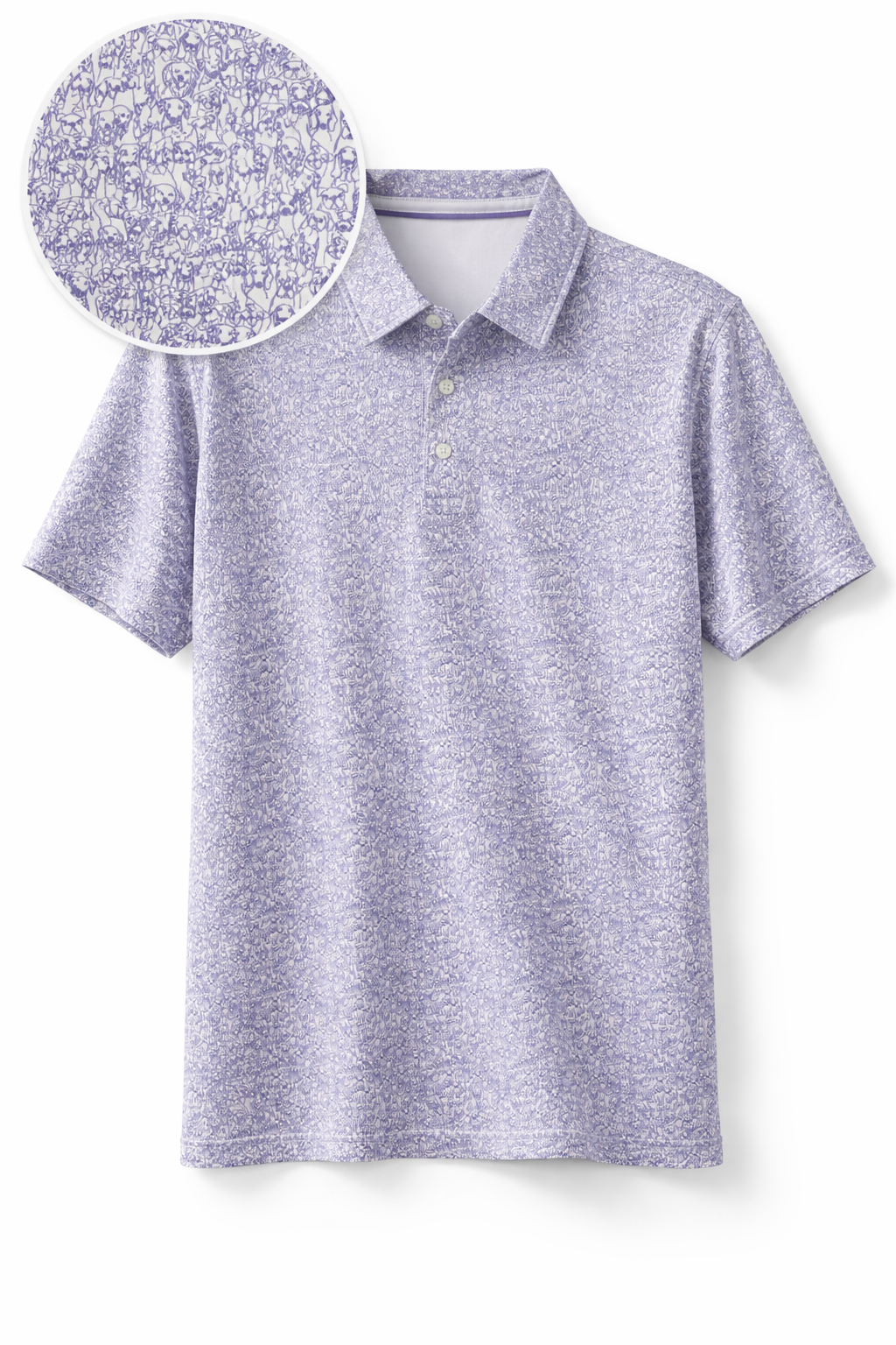 Society 91 Polo Dog Print White, Plum Society 91