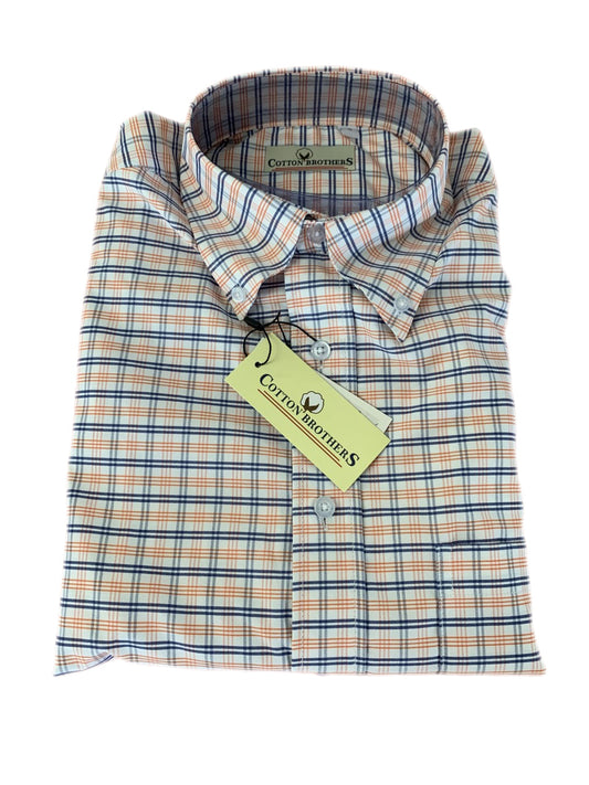Cotton Brothers Driway Long Sleeve Button Up Orange/Blue Cotton Brothers