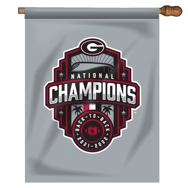 Georgia Bulldogs National Champions 22 House Flag Silver Jaymac