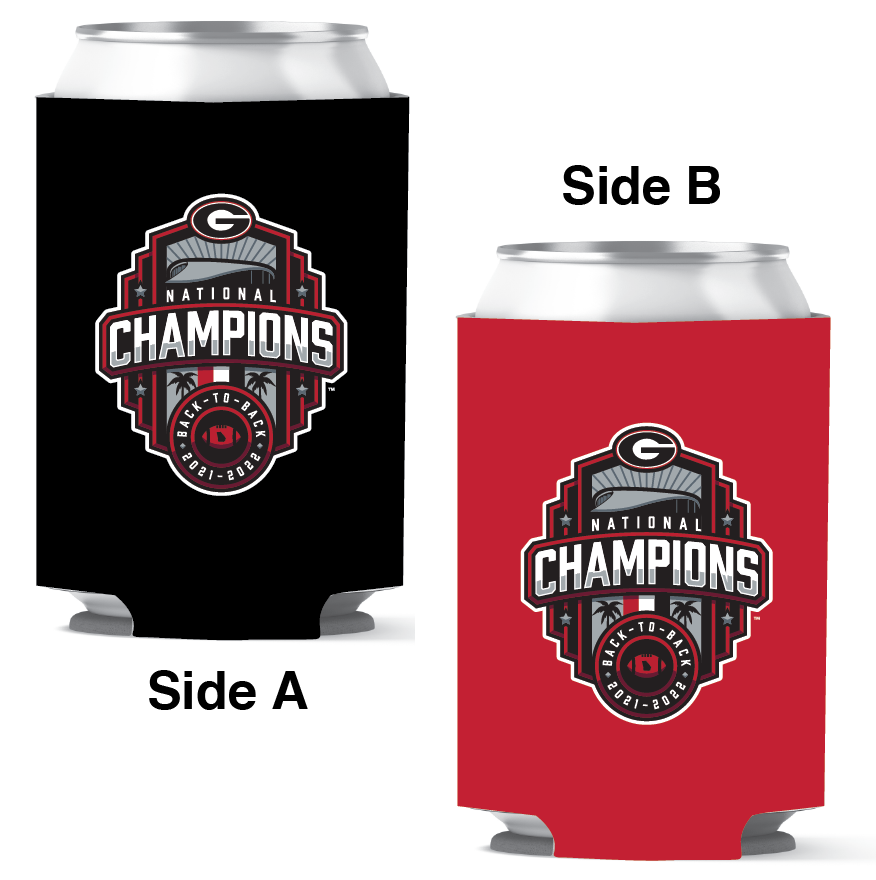 Georgia Bulldogs National Champions 22 Can Coozie Dual Sided