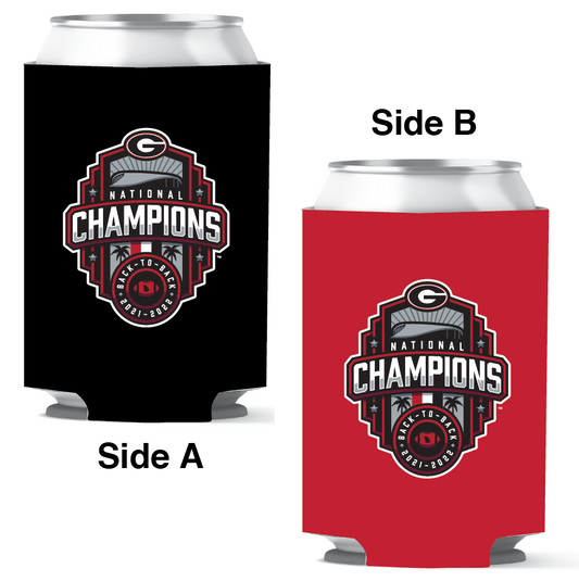 Georgia Bulldogs National Champions 22 Can Coozie Dual Sided Jaymac