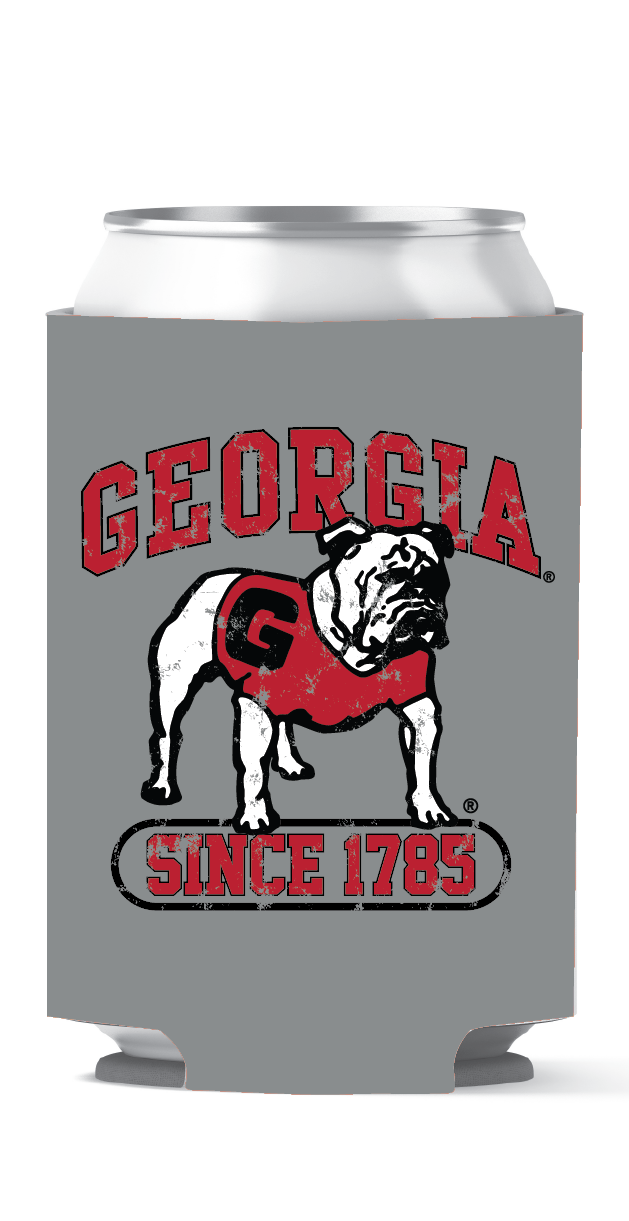 Georgia Bulldogs Can Coozie Since 1785 Silver