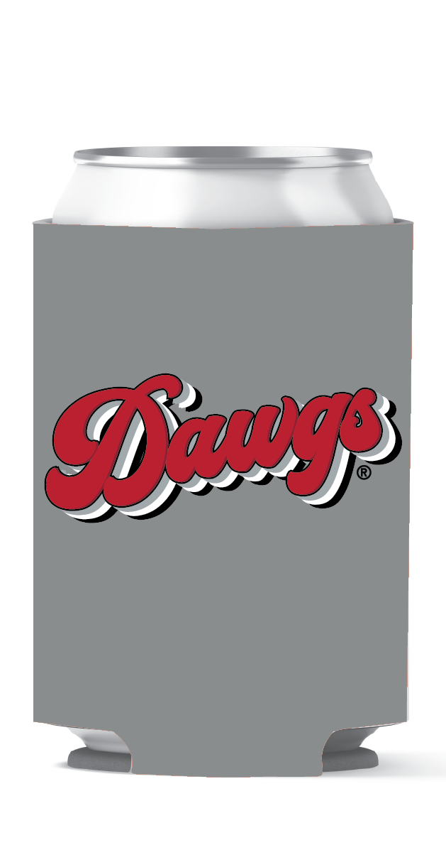 Georgia Bulldogs Can Coozie Dawgs Silver