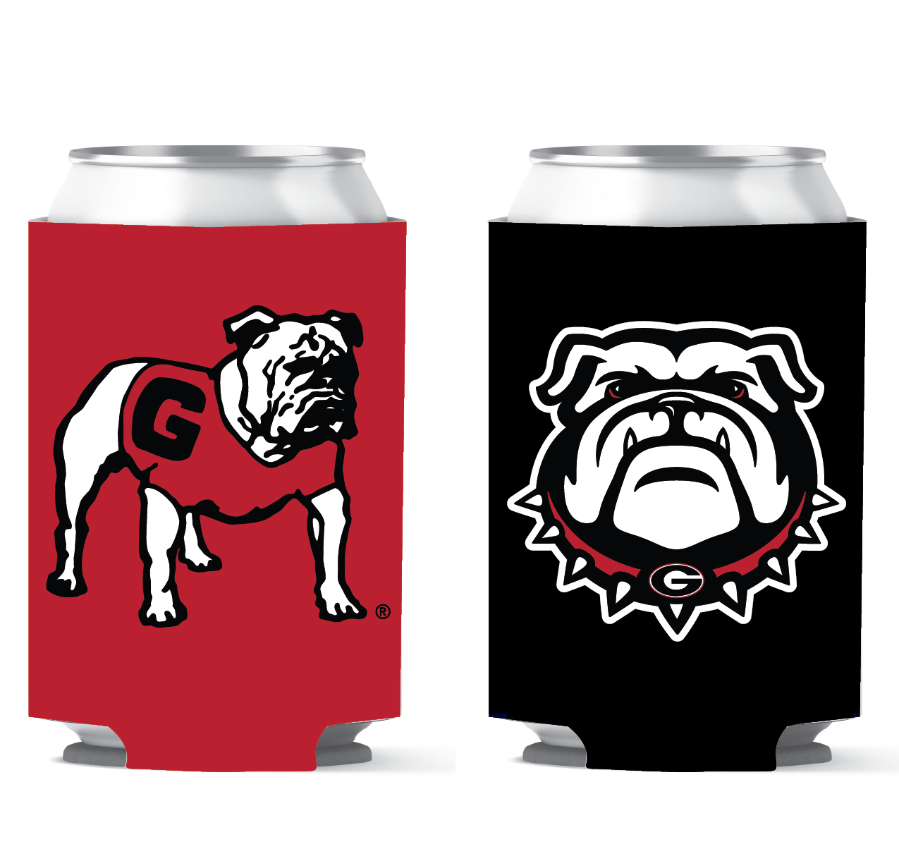 Georgia Bulldogs Can Coozie Dual side Standing and New Dawg Black/Red etcoutfitters