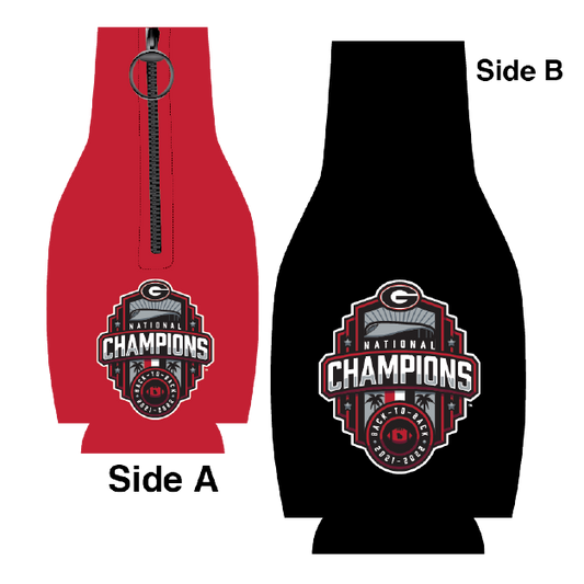 Georgia Bulldogs National Champions 22 Bottle Coozie Dual Sided Jaymac