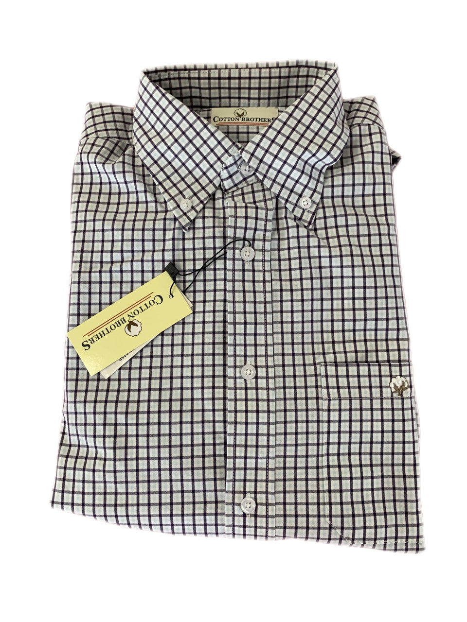 Cotton Brothers Driway Long Sleeve Button Up Purple/White