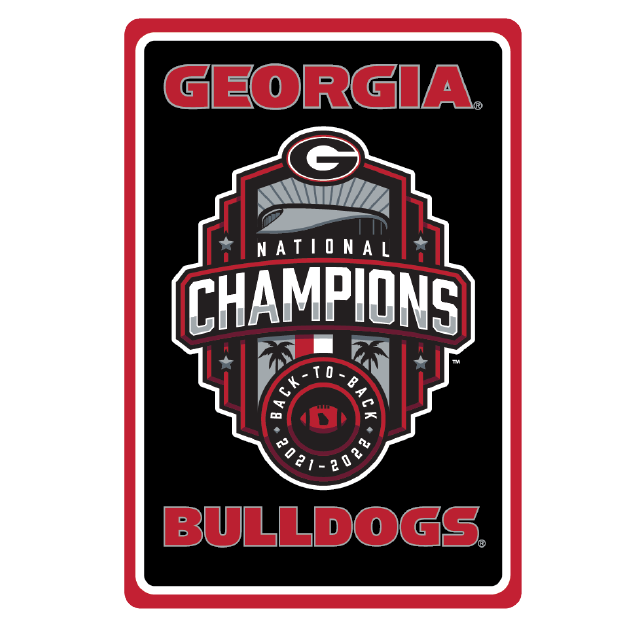 Georgia Bulldogs National Champions 22 Metal Sign Black/Red Jaymac
