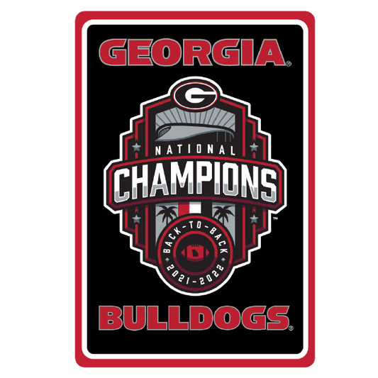 Georgia Bulldogs National Champions 22 Metal Sign Black/Red Jaymac
