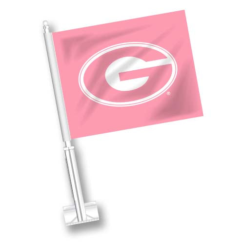 Georgia Bulldogs Car Flag Pink G