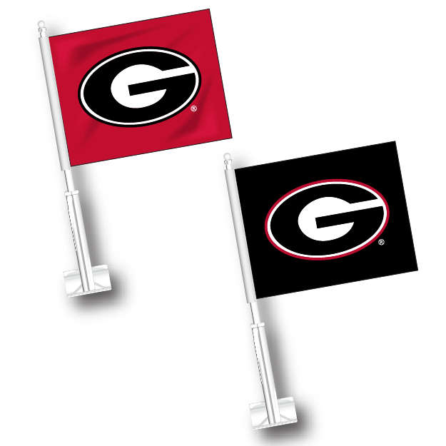 Georgia Bulldogs Car Flag Dual Sided Red/Black G Jaymac