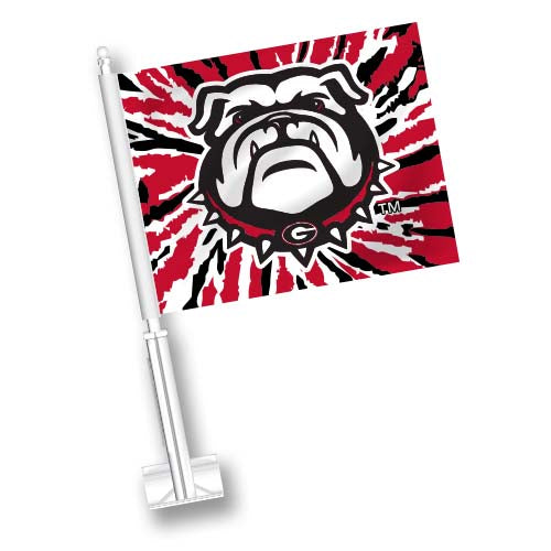 Georgia Bulldogs Car Flag Tie Dye