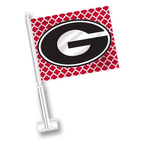 Georgia Bulldogs Car Flag Quadra Foil Red Jaymac