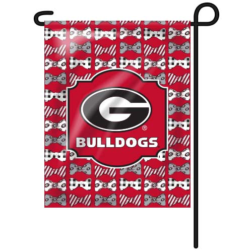 Georgia Bulldogs Garden Flag Bow Tie Red Jaymac
