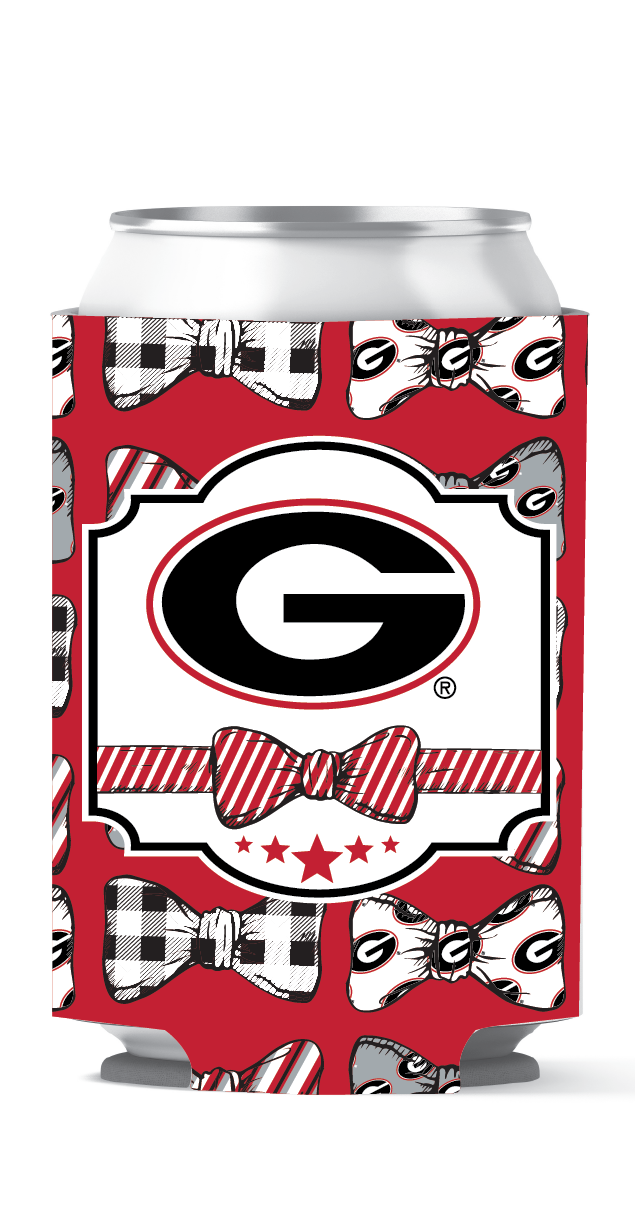 Georgia Bulldogs Can Coozie Bow Ties