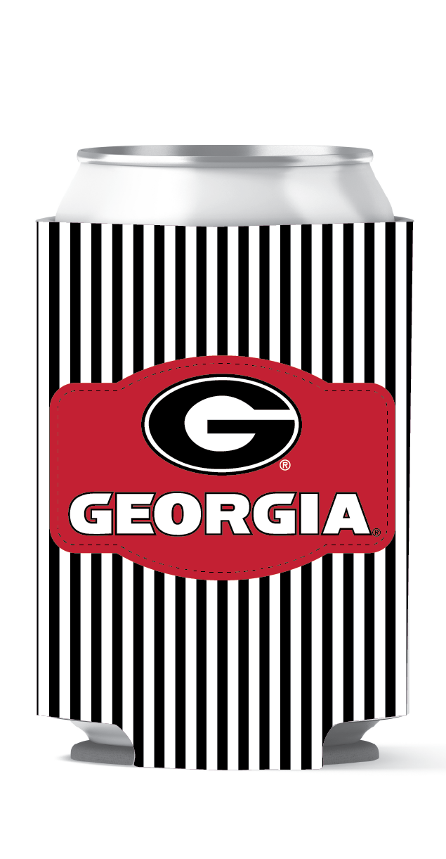 Georgia Bulldogs Can Coozie Vert Stripes etcoutfitters