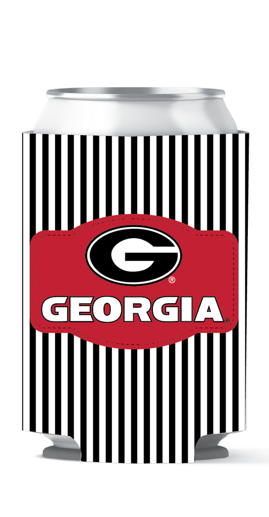 Georgia Bulldogs Can Coozie Vert Stripes etcoutfitters