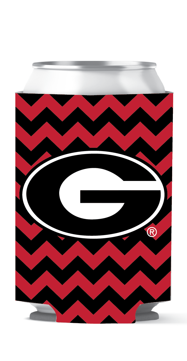 Georgia Bulldogs Can Coozie Chevron