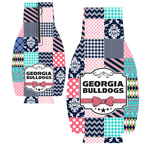 Georgia Bulldogs Bottle Coozie Patch Work