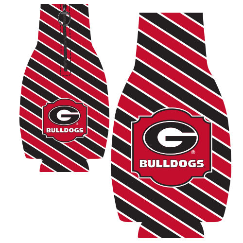 Georgia Bulldogs Bottle Coozie New Stripes Red