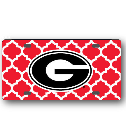 Georgia Bulldogs Quadra foil Plastic License Plate Red Jaymac