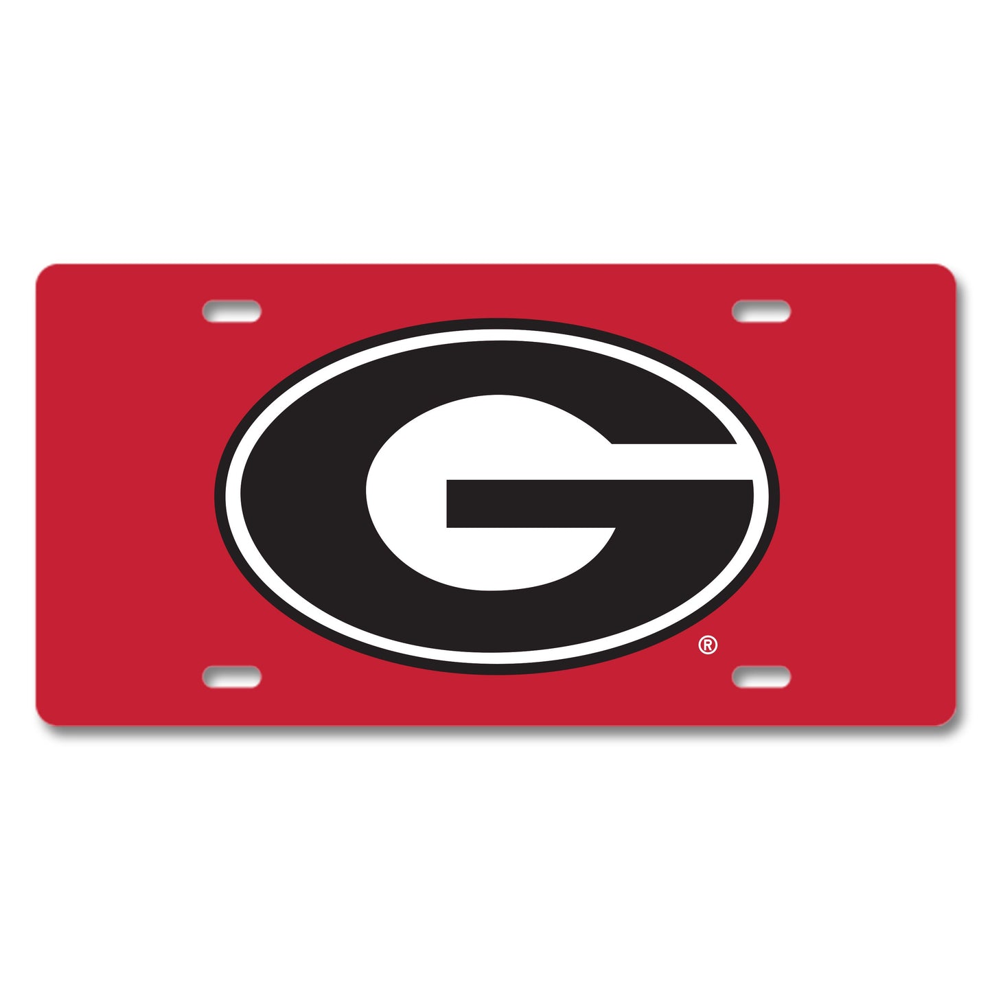 Georgia Bulldogs Metal License Plate Red G Jaymac