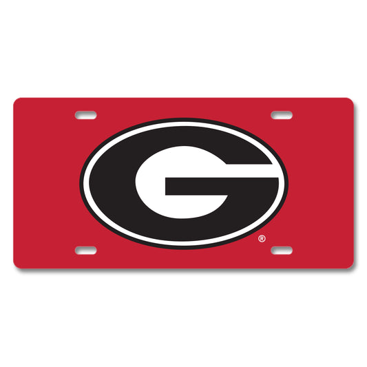Georgia Bulldogs Metal License Plate Red G Jaymac