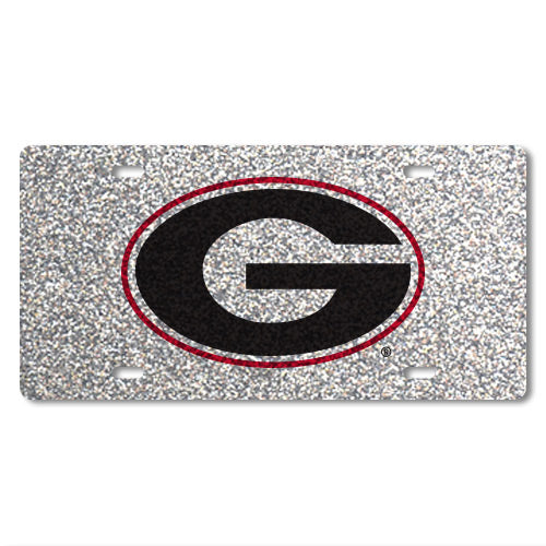 Georgia Bulldogs Glitter Plastic License Plate