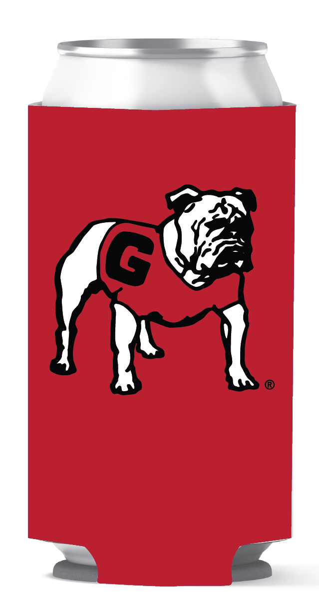 Georgia Bulldogs Tall Can Coozie Standing Dawg Red etcoutfitters