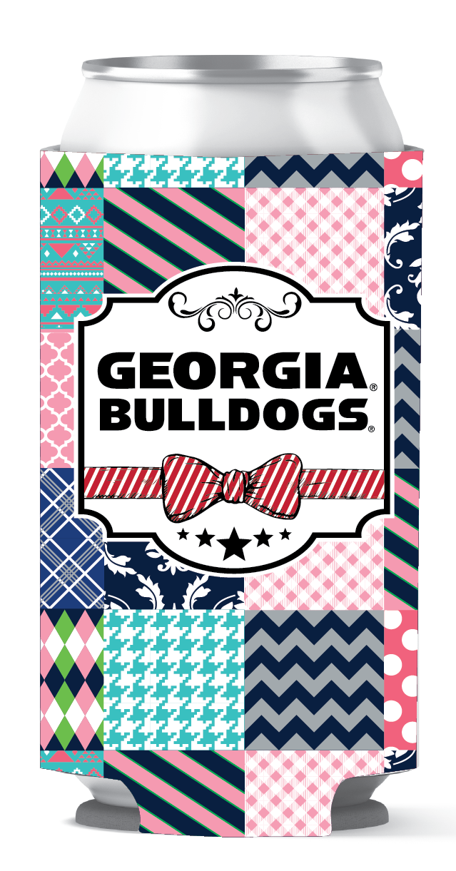 Georgia Bulldogs Tall Can Coozie Patch Work etcoutfitters