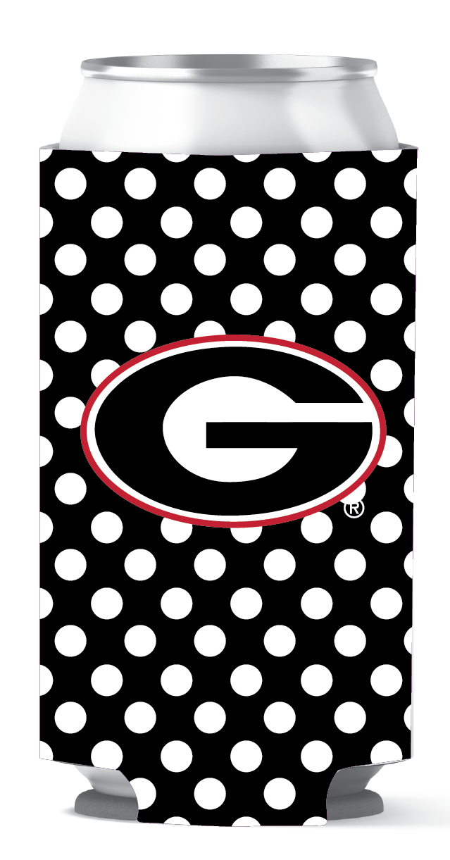 Georgia Bulldogs Tall Can Coozie Dots Black etcoutfitters