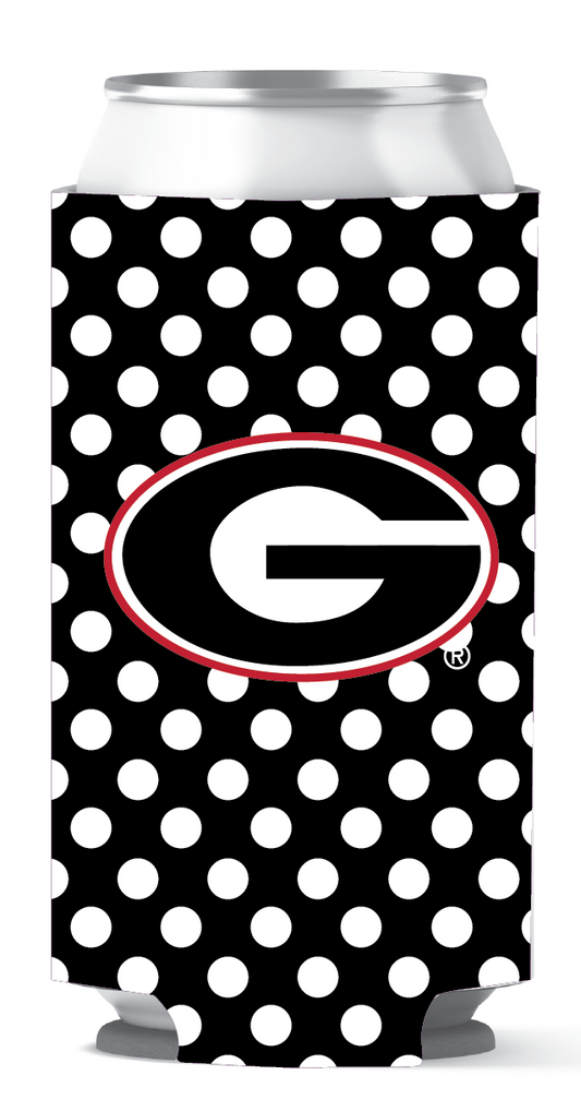 Georgia Bulldogs Tall Can Coozie Dots Black etcoutfitters