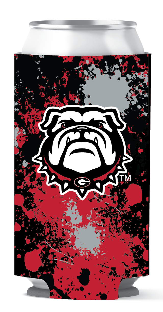 Georgia Bulldogs Tall Can Coozie Paint Splatter etcoutfitters