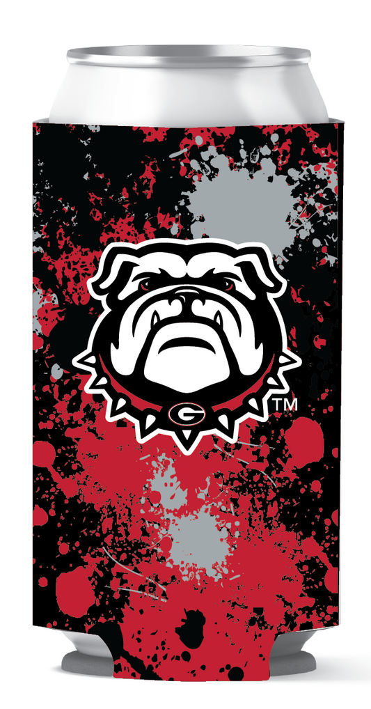 Georgia Bulldogs Tall Can Coozie Paint Splatter etcoutfitters