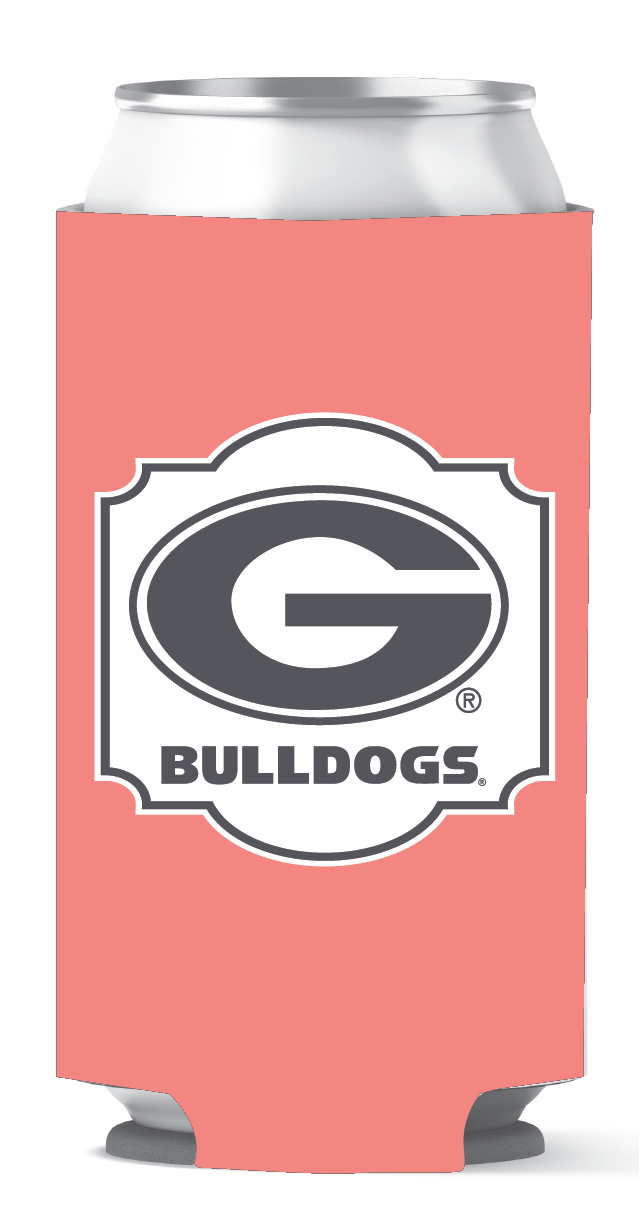 Georgia Bulldogs Tall Can Coozie Salmon etcoutfitters