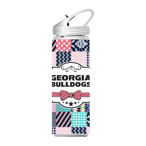 Georgia Bulldogs Patch Work Water Bottle with Coozie Jaymac