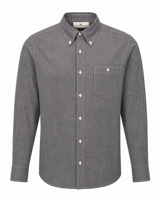 Cotton Brothers Black Checkered Long Sleeve Button Up Cotton Brothers