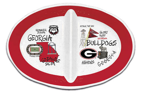 Magnolia Lane Georgia Bulldogs 2 Section Platter Magnolia Lane