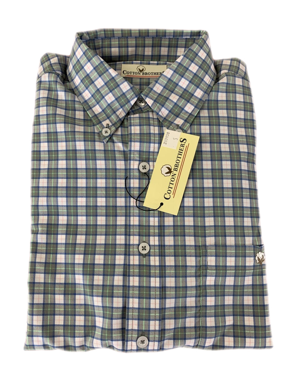 Cotton Brothers Driway Long Sleeve Button Up Sea Blue