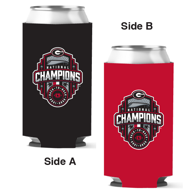 Georgia Bulldogs National Champions 22 Dual Sided Tall Coozie Jaymac