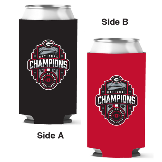 Georgia Bulldogs National Champions 22 Dual Sided Tall Coozie Jaymac