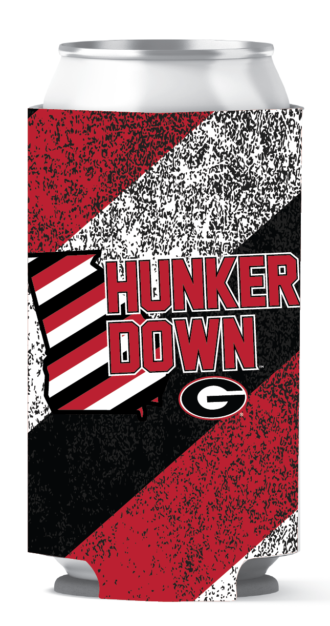 Georgia Bulldogs Tall Can Coozie Hunker Down Striped etcoutfitters