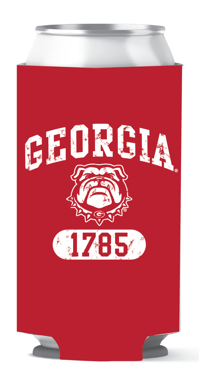 Georgia Bulldogs Tall Can Coozie since 1785 Red