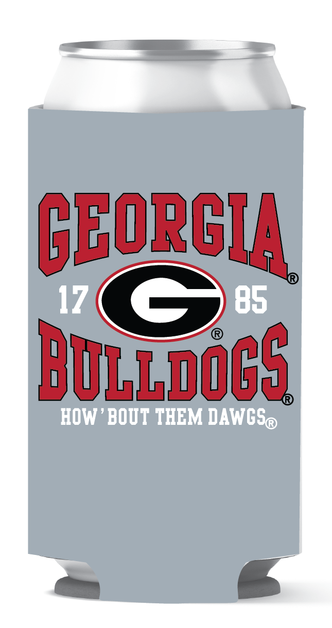 Georgia Bulldogs Tall Can Coozie How Bout Them Silver etcoutfitters