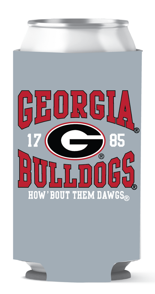 Georgia Bulldogs Tall Can Coozie How Bout Them Silver etcoutfitters