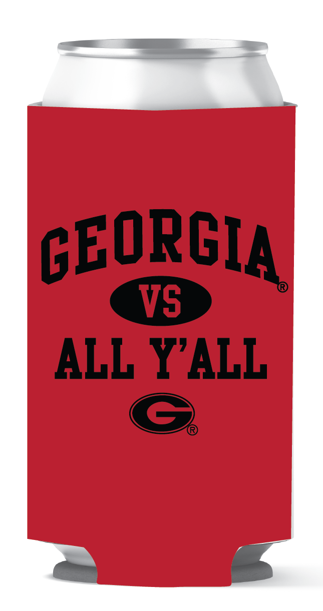 Georgia Bulldogs Tall Can Coozie Vs All Yall Red etcoutfitters