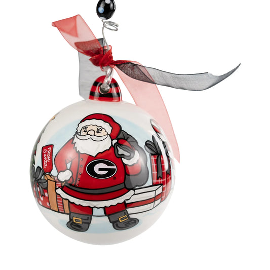 Glory Haus Georgia Bulldogs Happy Holidays Georgia Santa Ornament Glory Haus