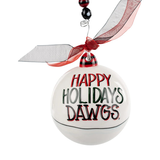 Glory Haus Georgia Bulldogs Happy Holidays Georgia Santa Ornament Glory Haus